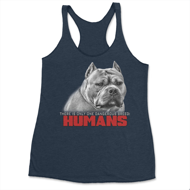 Ban Stupid Humans Not Dogs Ladies Tri Blend Tank Top