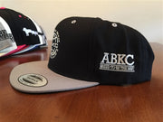 ABKC  Black with Silver bill Flatbill Snapback