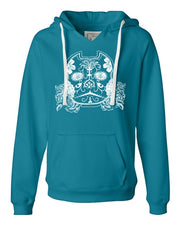 Celebration Sugar Bully Skull V Notched Sueded Pullover Hoodie