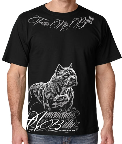 Fear No Bully Mens Pit Bull Crew Neck Shirt