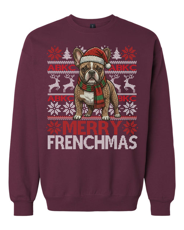 ABKC French Bulldog Christmas Sweater Adult Fit