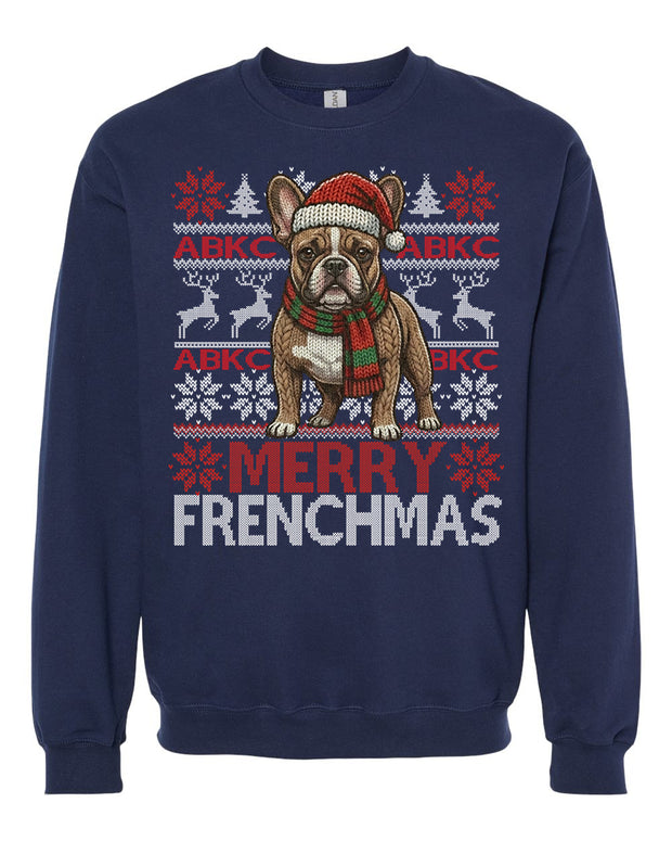 ABKC French Bulldog Christmas Sweater Adult Fit