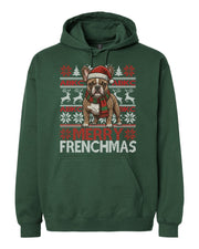 ABKC French Bulldog Christmas Hoodie Adult Fit