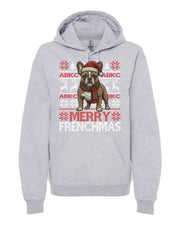 ABKC French Bulldog Christmas Hoodie Adult Fit