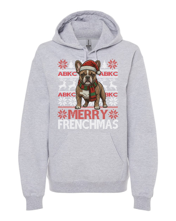 ABKC French Bulldog Christmas Hoodie Adult Fit