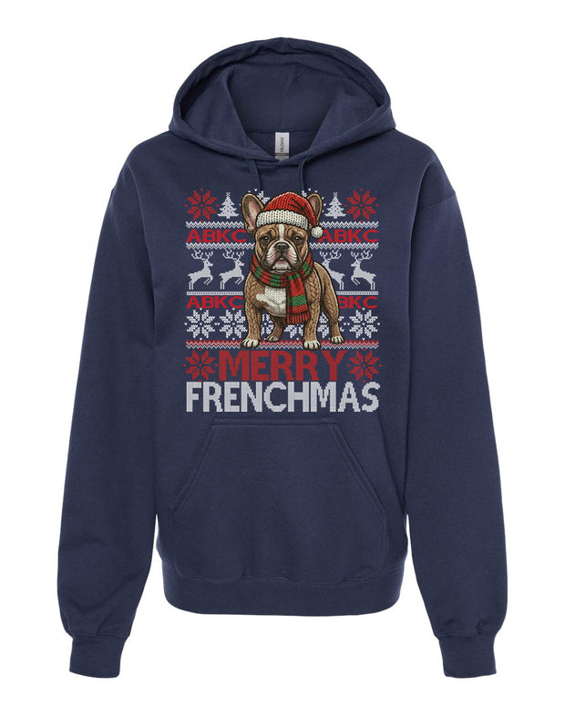 ABKC French Bulldog Christmas Hoodie Adult Fit
