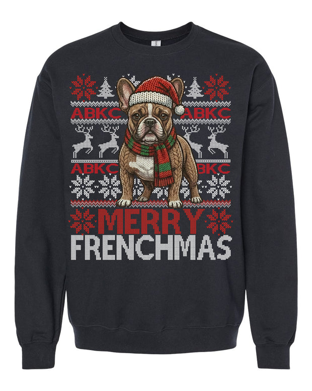 ABKC French Bulldog Christmas Sweater Adult Fit