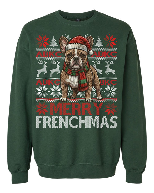 ABKC French Bulldog Christmas Sweater Adult Fit