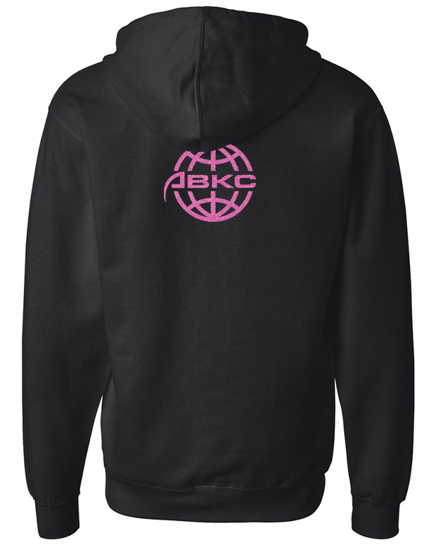 ABKC Pink Glitter Adult Fit Hoodie