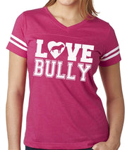 Love Bully Women's vneck football jersey Tee