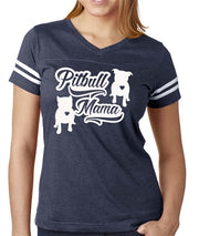 Pitbull Mama vneck football jersey