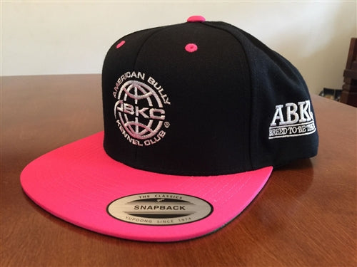 ABKC  Black with Pink bill Flatbill Snapback