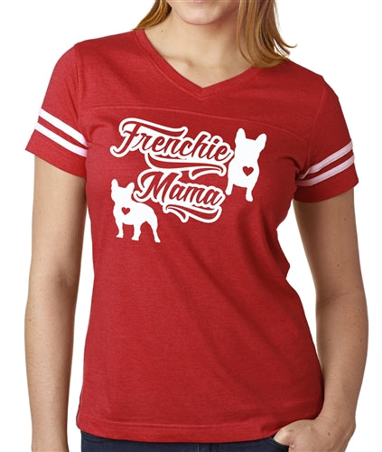 Frenchie Mama Women's Football Jersey French Bulldog Shirt