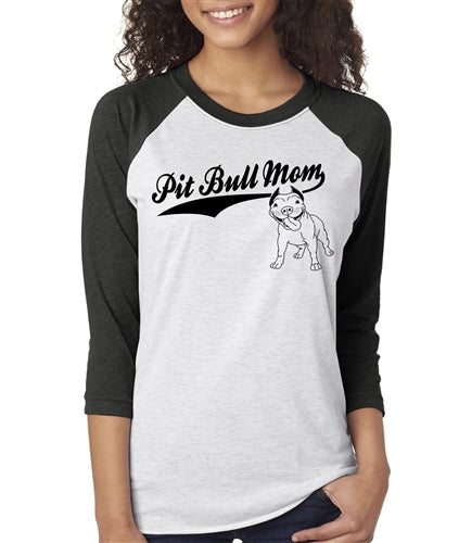 Pit Bull Mom Unisex Fit Baseball Shirt
