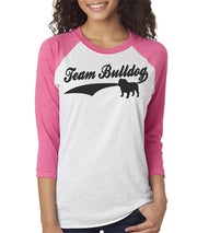 Team Bulldog Women's Bulldog Baseball Tee  Sizes XS-3X Unisex Sizing